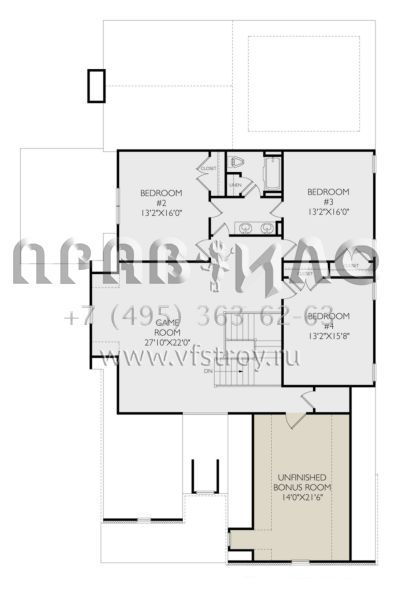 Проект двухэтажного дома с гаражом на три и более машин в американском стиле S5-372 (957-00116)