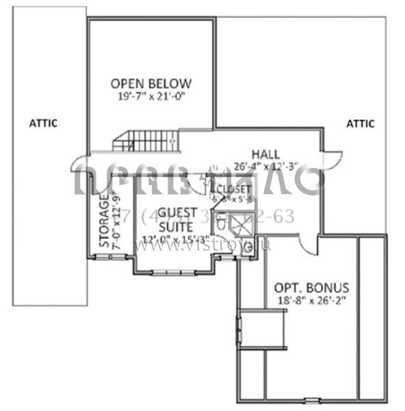 Проект двухэтажного дома с гаражом на две машины в стиле Ранчо S5-296 (6849-00002)