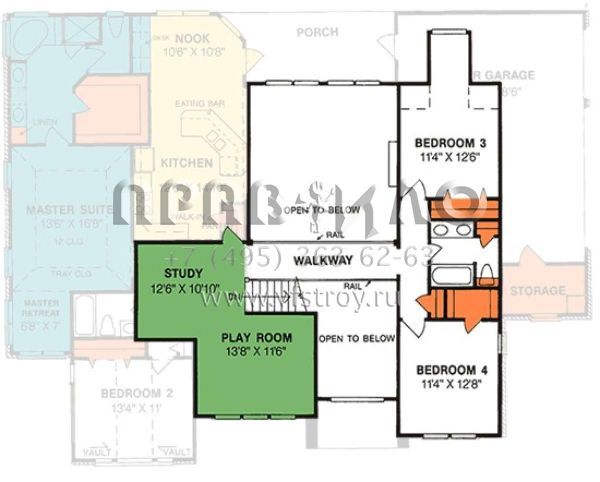 Проект двухэтажного дома с гаражом на три и более машин в английском стиле  S5-277 (4848-00299)