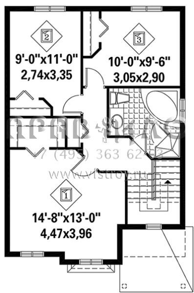 Проект двухэтажного дома с гаражом на одну машину S5-179 (6146-00240)