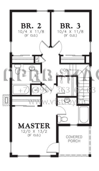 Проект двухэтажного дома без гаража в современном стиле S5-157 (2559-00213)
