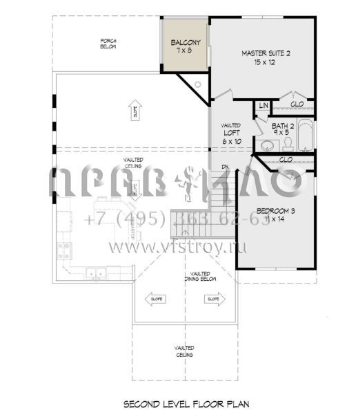 Проект двухэтажного дома без гаража в американском стиле S5-177 (940-00646)