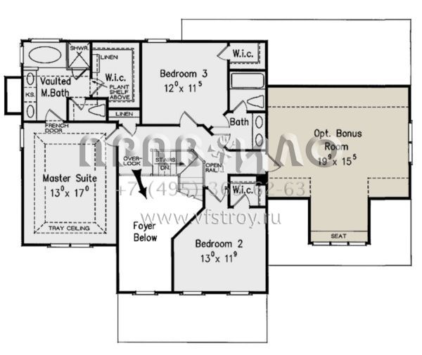Проект двухэтажного дома с гаражом на две машины в стиле Ранчо S5-220 (8594-00373)
