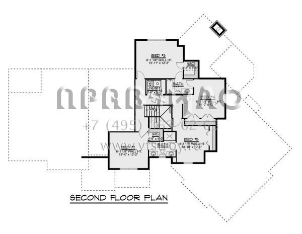Проект двухэтажного дома с гаражом на три и более машин в американском стиле S5-331 (5032-00054)