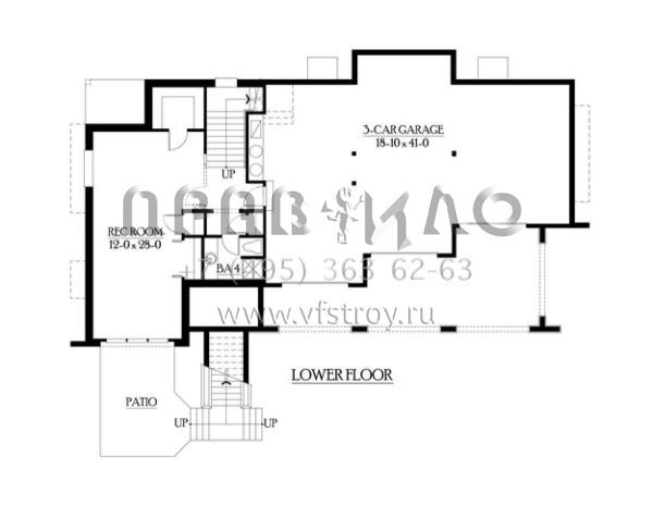 Проект двухэтажного дома с гаражом на три и более машин в современном стиле S5-362 (341-00239)