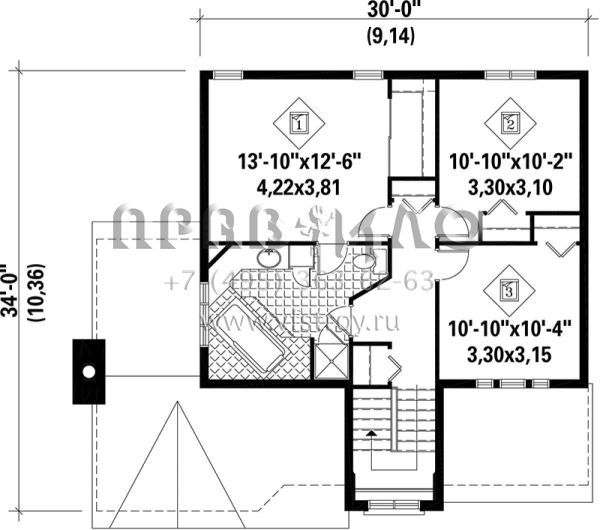 Проект двухэтажного дома с гаражом на одну машину в английском стиле S5-159 (6146-00065)