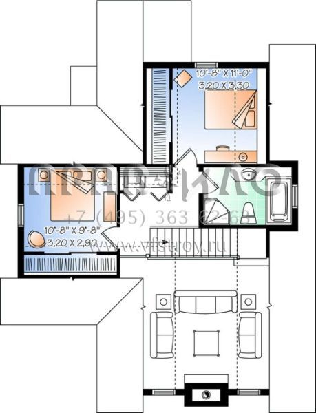 Проект двухэтажного дома без гаража в стиле Ранчо S5-147 (034-00883)