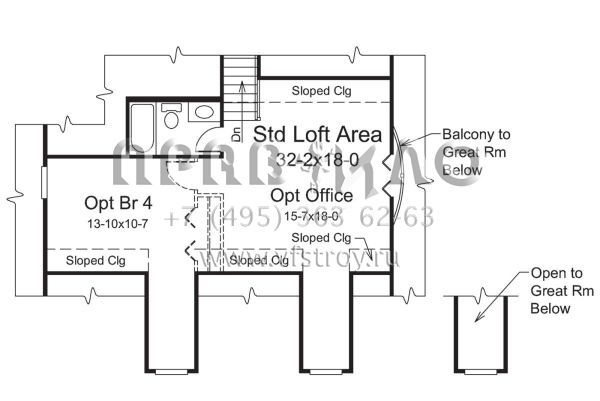 Проект двухэтажного дома с гаражом на три и более машин в стиле Ранчо S5-241 (5633-00372)