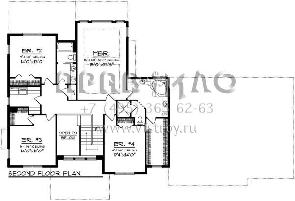 Проект двухэтажного дома с гаражом на три и более машин в американском стиле S5-340 (1020-00161)