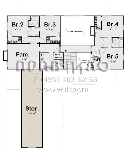 Проект двухэтажного дома с гаражом на три и более машин в стиле БарнХаус S5-413 (963-00652)