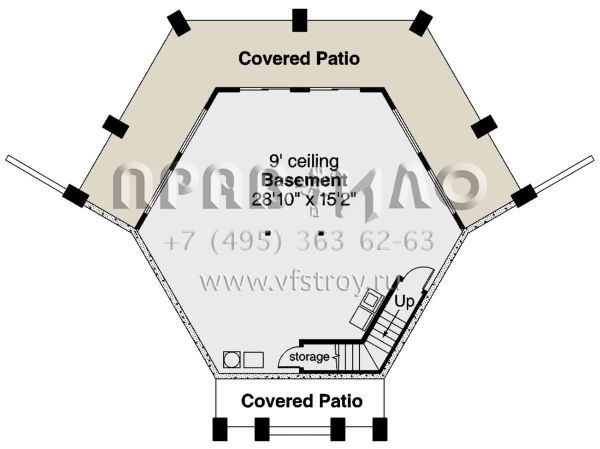 Проект одноэтажного дома без гаража в стиле Ранчо S5-186 (035-00894)