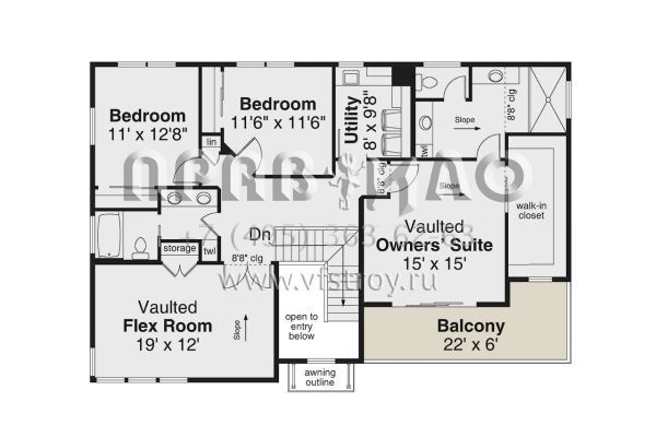 Проект двухэтажного дома с гаражом на две машины в современном стиле S5-218 (035-01069)