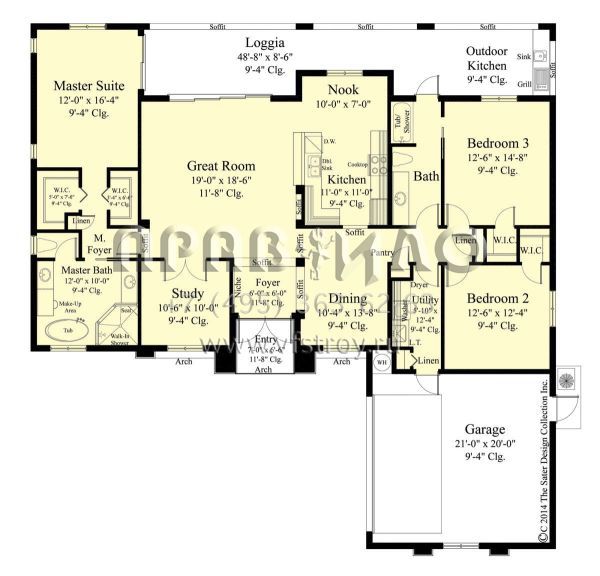 Проект одноэтажного дома с гаражом на две машины в современном стиле S5-190 (8436-00013)