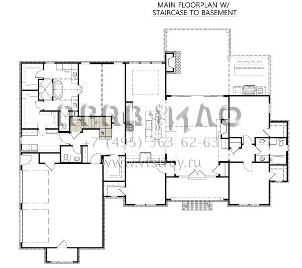 Проект одноэтажного дома с гаражом на две машины в современном стиле S5-239 (4534-00110)