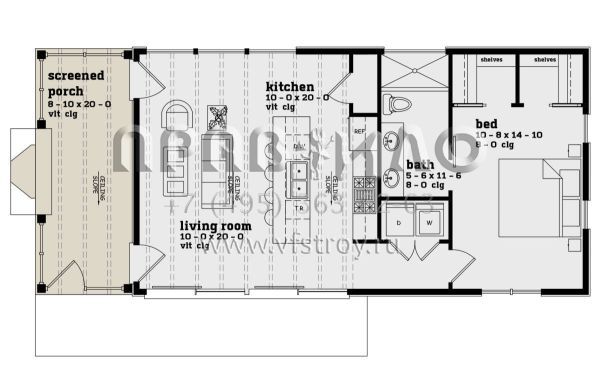 Проект одноэтажного дома без гаража в современном стиле S5-69 (7174-00024)