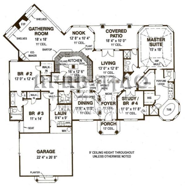Проект одноэтажного дома с гаражом на две машины в стиле Ранчо S5-258 (4766-00162)