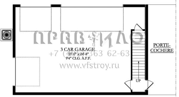 Проект двухэтажного дома с гаражом на три и более машин в прибрежном стиле S5-372 (3978-00044)