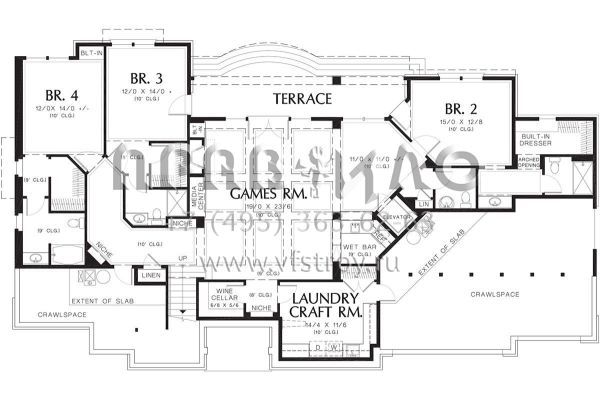 Проект одноэтажного дома с гаражом на три и более машин в американском стиле S5-468 (2559-00181)
