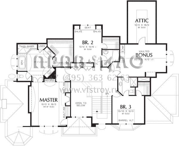 Проект двухэтажного дома с гаражом на три и более машин в американском стиле S5-386 (2559-00581)