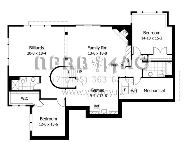 Проект одноэтажного дома с гаражом на три и более машин в стиле Ранчо S5-376 (098-00058)
