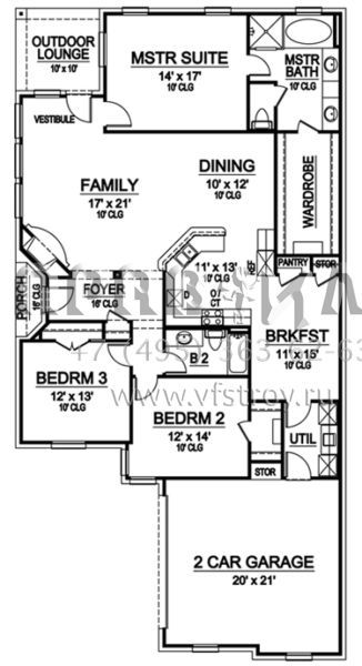 Проект одноэтажного дома с гаражом на две машины в английском стиле S5-196 (5445-00006)