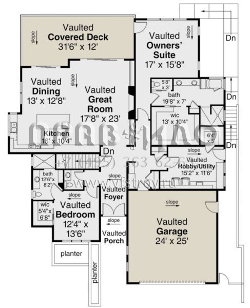 Проект одноэтажного дома с гаражом на две машины в современном стиле S5-368 (035-00834)