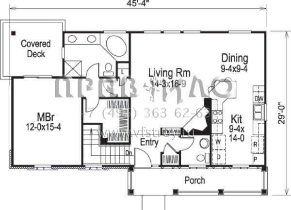 Проект одноэтажного дома с гаражом на три и более машин в стиле Ранчо S5-125 (5633-00149)