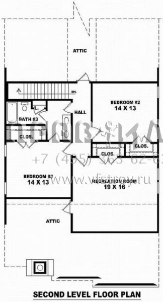 Проект двухэтажного дома с гаражом на две машины в стиле Готика S5-282 (053-01211)