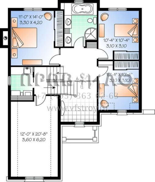Проект двухэтажного дома с гаражом на одну машину в английском стиле S5-164 (034-00753)