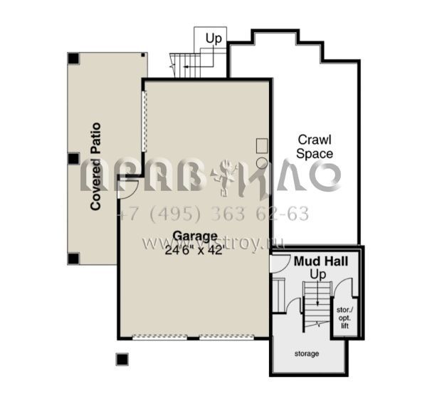 Проект двухэтажного дома с гаражом на две машины в современном стиле S5-240 (035-00946)