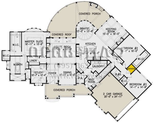 Проект одноэтажного дома с гаражом на две машины в стиле Шале S5-332 (699-00186)