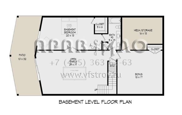 Проект двухэтажного дома без гаража в стиле Шале S5-358 (940-00609)