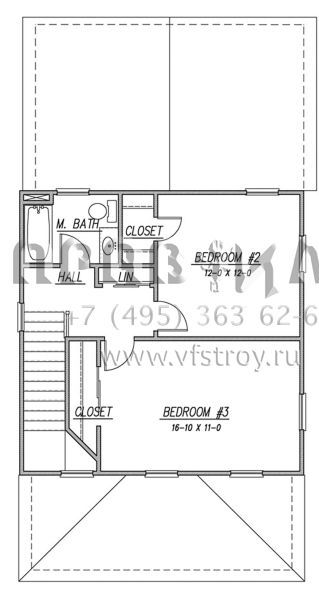 Проект двухэтажного дома без гаража в стиле Ранчо S5-137 (4351-00006)