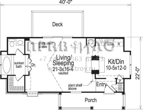 Проект одноэтажного дома без гаража в стиле Ранчо S5-60 (5633-00060)
