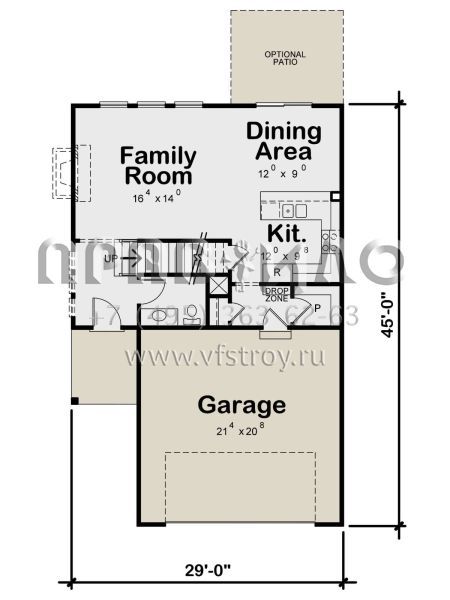 Проект двухэтажного дома с гаражом на две машины в стиле Ранчо S5-169 (402-01655)
