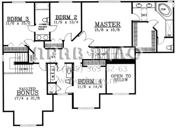 Проект двухэтажного дома с гаражом на три и более машин в английском стиле S5-326 (692-00199)
