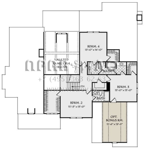 Проект двухэтажного дома с гаражом на две машины в стиле Ранчо S5-345 (8594-00062)