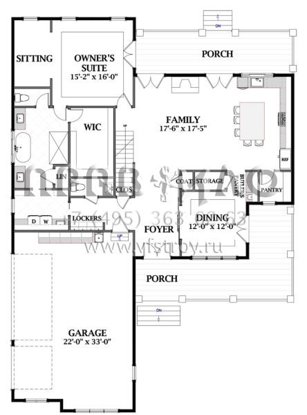 Проект двухэтажного дома с гаражом на три и более машин в современном стиле S5-295 (6849-00068)