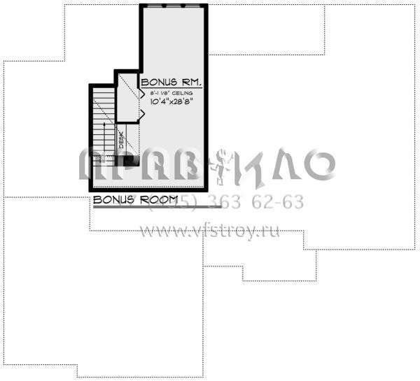 Проект одноэтажного дома с гаражом на три и более машин в американском стиле S5-195 (1020-00010)
