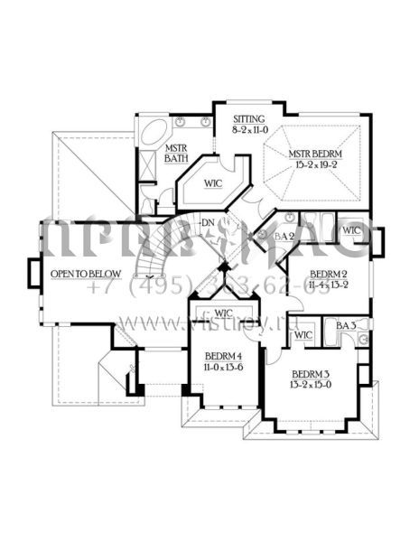 Проект двухэтажного дома с гаражом на три и более машин в стиле Ранчо S5-309 (341-00126)