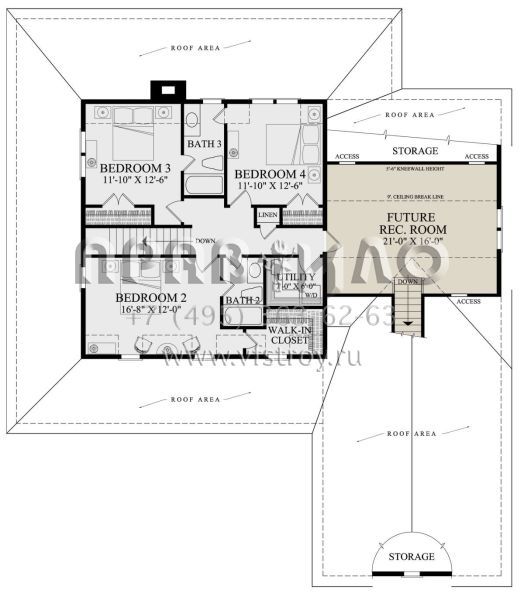 Проект двухэтажного дома с гаражом на две машины в стиле Шале S5-247 (7922-00241)