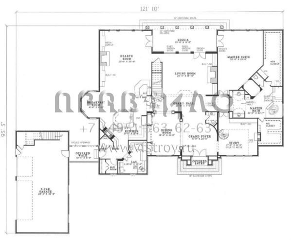 Проект двухэтажного дома с гаражом на три и более машин в современном стиле S5-682 (110-00112)