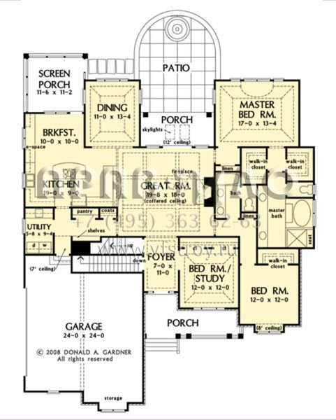 Проект одноэтажного дома с гаражом на две машины в американском стиле S5-200 (2865-00241)