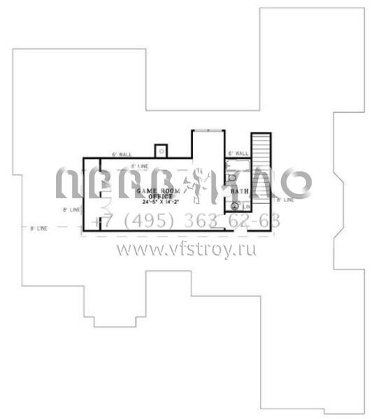 Проект двухэтажного дома с гаражом на две машины в стиле Ранчо S5-331 (110-00427)