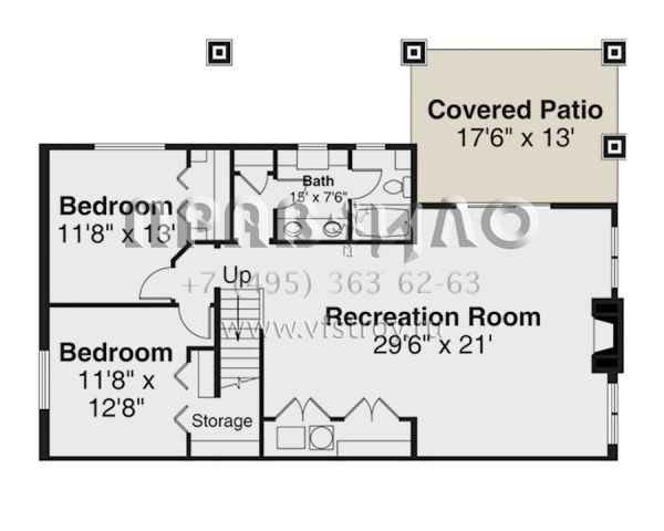 Проект одноэтажного дома с гаражом на две машины в американском стиле S5-275 (035-00886)