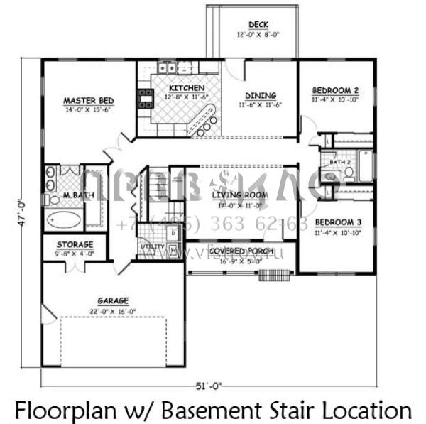 Проект одноэтажного дома с гаражом на две машины в стиле Ранчо S5-132 (526-00015)