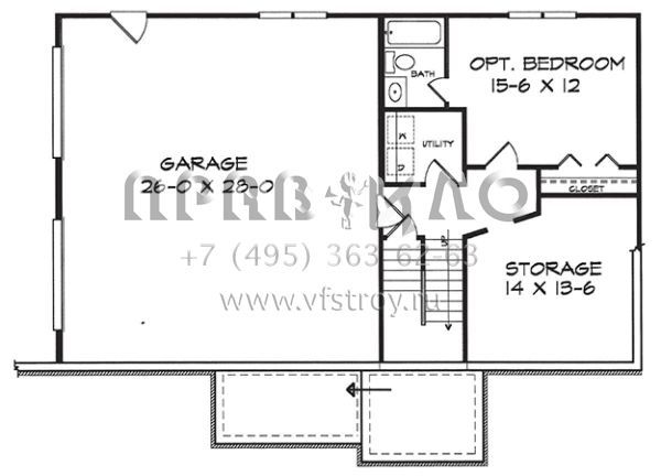 Проект одноэтажного дома с гаражом на две машины в стиле Ранчо S5-137 (6082-00060)