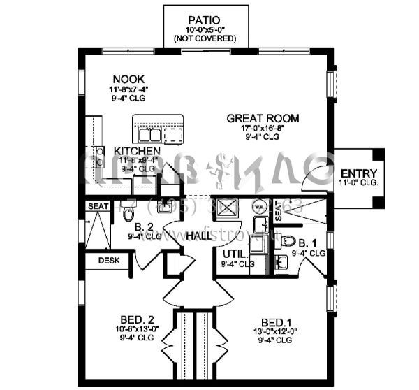 Проект одноэтажного дома с гаражом на две машины в современном стиле S5-111 (3978-00113)