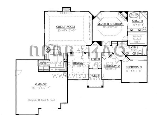 Проект одноэтажного дома с гаражом на две машины в стиле Ранчо S5-182 (286-00041)