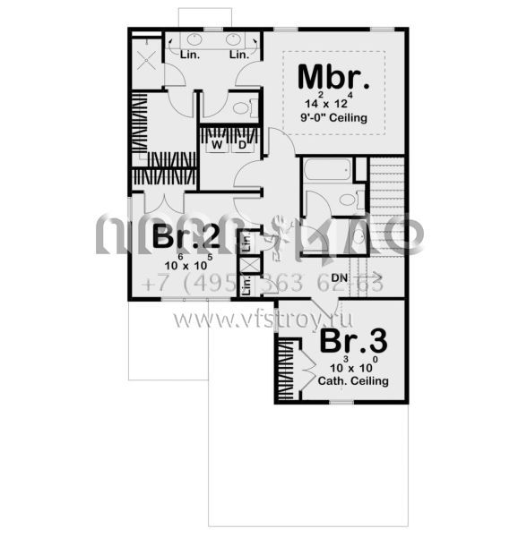 Проект двухэтажного дома с гаражом на две машины в современном стиле S5-147 (963-00753)